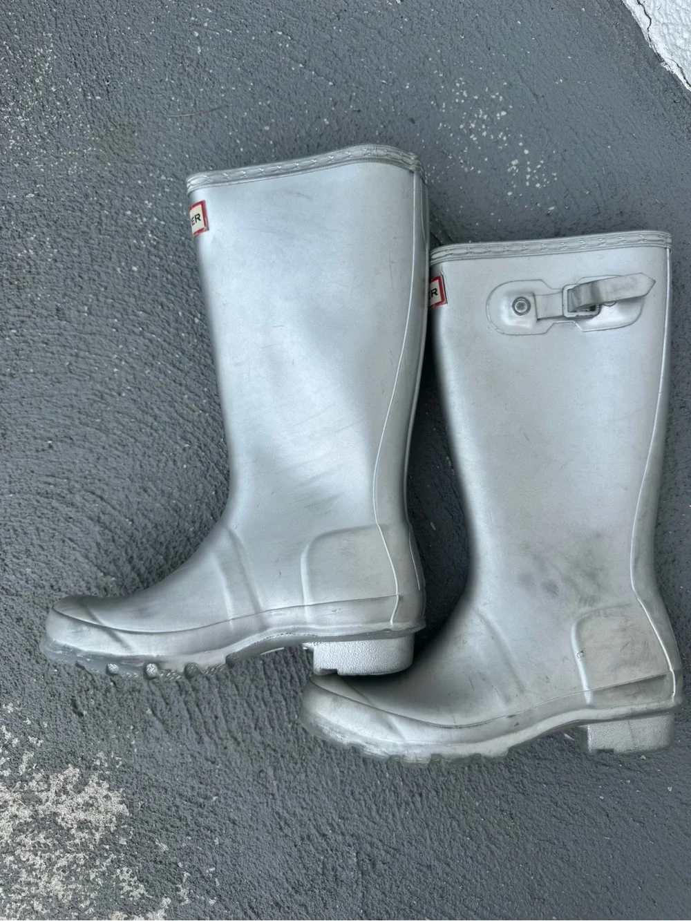 Hunter Silver Metallic Rain Boots